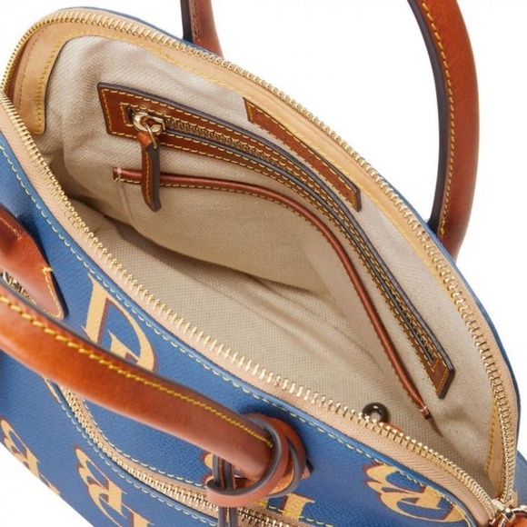 NWT Dooney & Bourke Coated Cotton Monogram Domed Satchel Dust Bag Included - Picture 5 of 11
